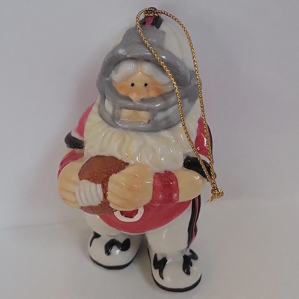 Mini Porcelain Santa Claus Number 8 Football Player